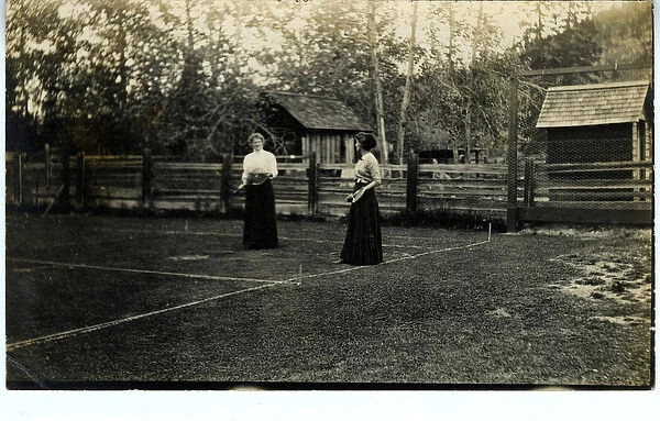 Victorian Ladies Playing Tennis, Unknown Location
