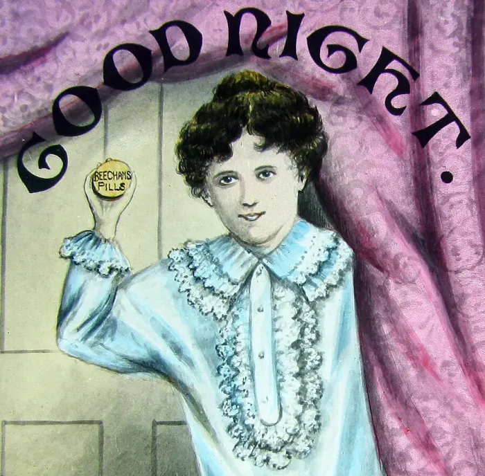 Framed Print : Victorian Magic Lantern Slide Beecham's Pills Goodnight Framed Print : Victorian Magic Lantern Slide Beecham's Pills Goodnight