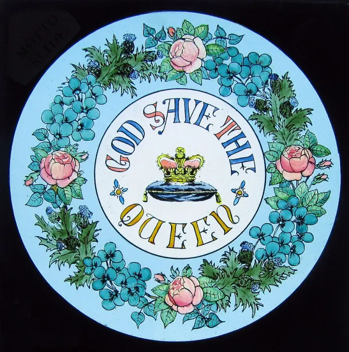 Framed Print : Victorian Magic Lantern Slide God Save The Queen Framed Print : Victorian Magic Lantern Slide God Save The Queen