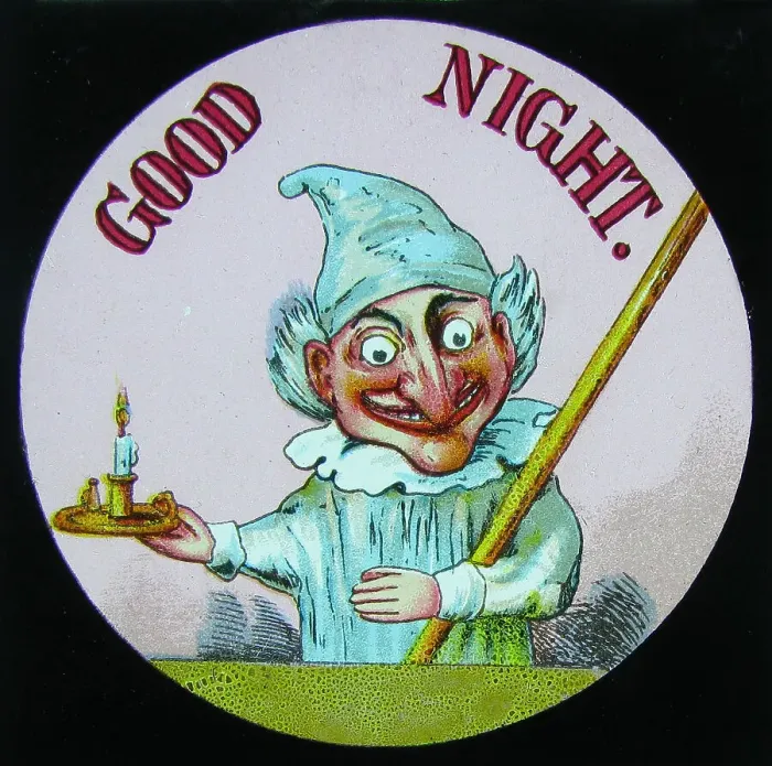 Framed Print : Victorian Magic Lantern Slide Good Night Punch Framed Print : Victorian Magic Lantern Slide Good Night Punch