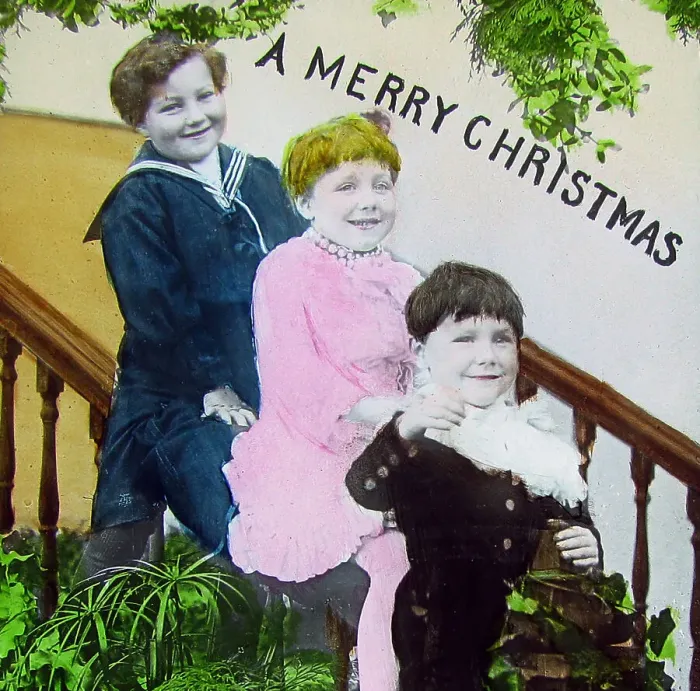 Framed Print : Victorian Magic Lantern Slide Merry Christmas Framed Print : Victorian Magic Lantern Slide Merry Christmas