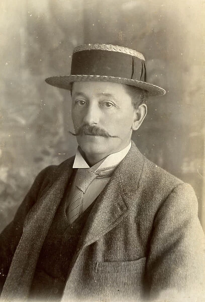 Victorian man wearing tweed lounging jacket