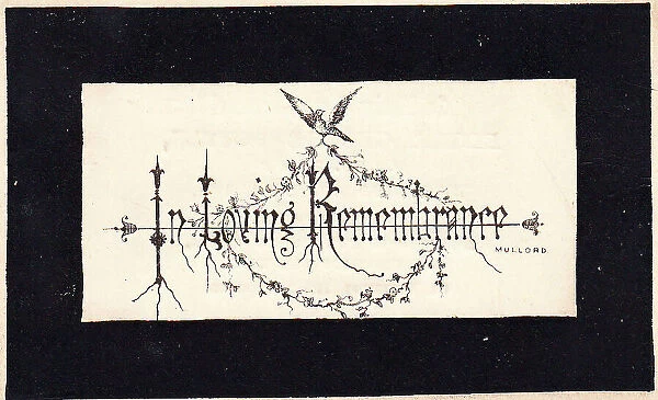 Victorian mourning card, In Loving Remembrance