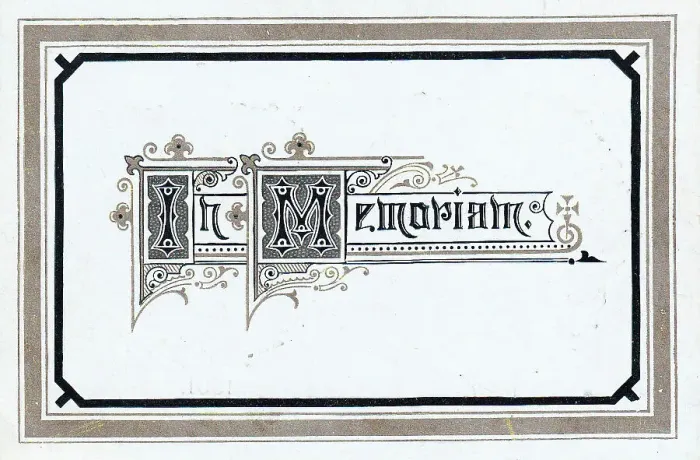 Framed Print : Victorian mourning card, In Memoriam Framed Print : Victorian mourning card, In Memoriam
