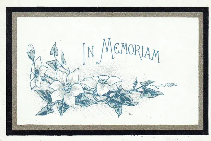 Framed Print : Victorian mourning card, In Memoriam Framed Print : Victorian mourning card, In Memoriam