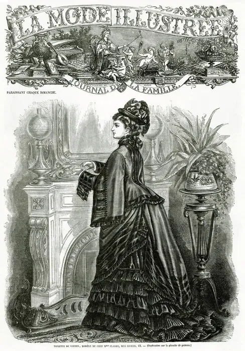 Framed Print : Victorian mourning dress 1875 Framed Print : Victorian mourning dress 1875