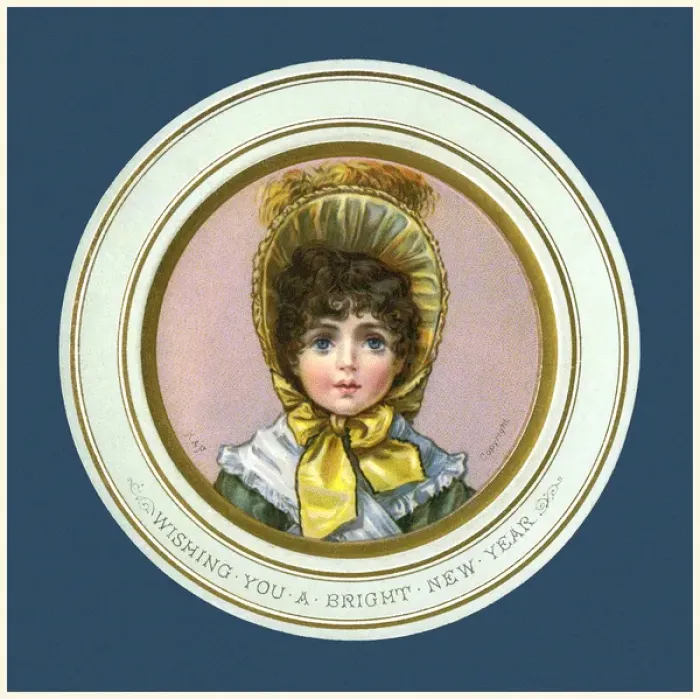 Framed Print : Victorian New Year card Framed Print : Victorian New Year card