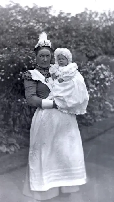 Framed Print : Victorian nurse with baby Framed Print : Victorian nurse with baby