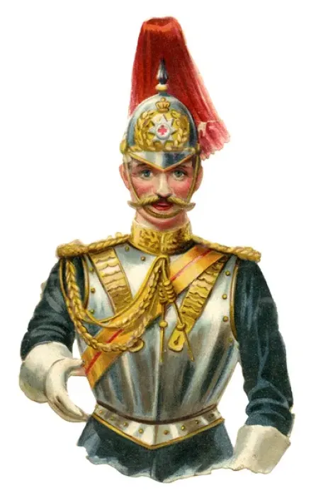 Framed Print : Victorian Scrap - Army Cavalry Officer Framed Print : Victorian Scrap - Army Cavalry Officer
