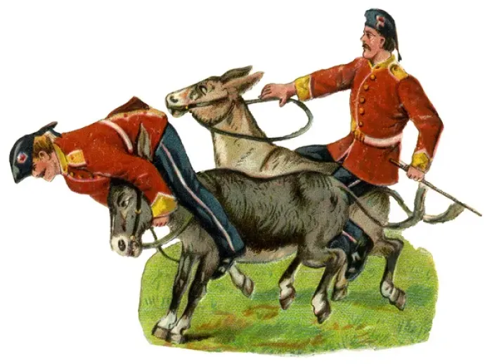 Framed Print : Victorian Scrap - Army Donkey Race Framed Print : Victorian Scrap - Army Donkey Race