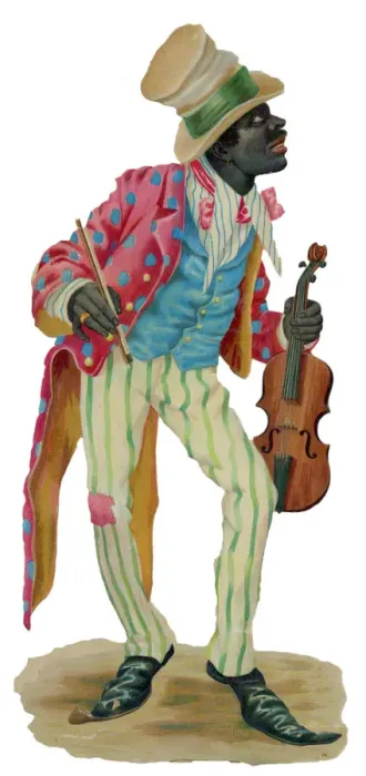 Framed Print : Victorian scrap, black musician with violin Framed Print : Victorian scrap, black musician with violin