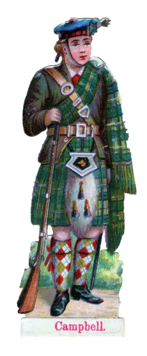 Framed Print : Victorian scrap, Campbell clan of Scotland Framed Print : Victorian scrap, Campbell clan of Scotland