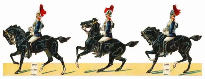Framed Print : Victorian Scrap, Three cavalrymen on horseback Framed Print : Victorian Scrap, Three cavalrymen on horseback