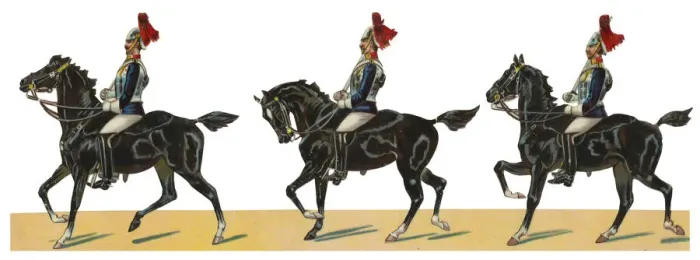 Framed Print : Victorian Scrap, Three cavalrymen on horseback Framed Print : Victorian Scrap, Three cavalrymen on horseback