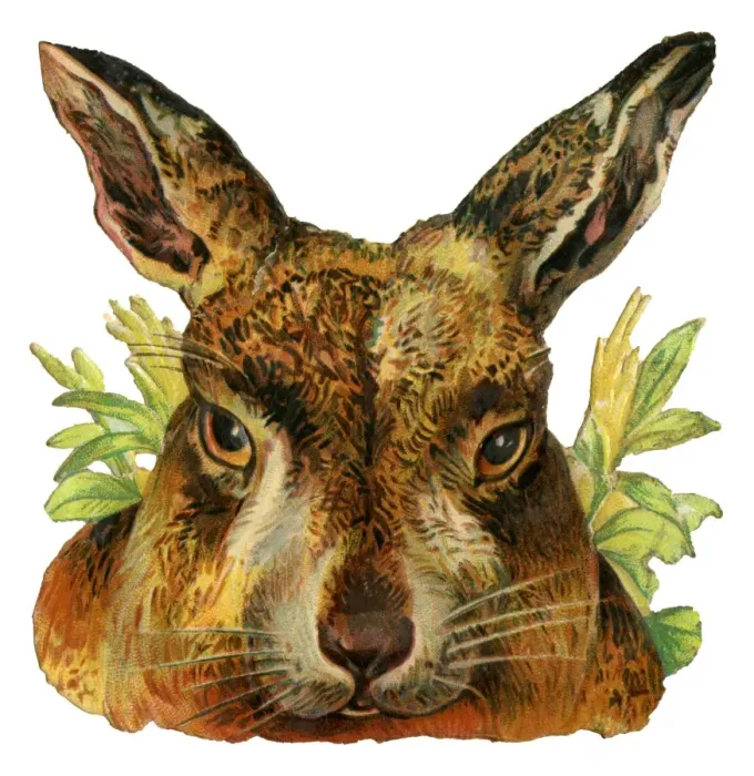 Framed Print : Victorian Scrap - Head of Hare Framed Print : Victorian Scrap - Head of Hare
