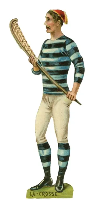 Framed Print : Victorian scrap - lacrosse player Framed Print : Victorian scrap - lacrosse player
