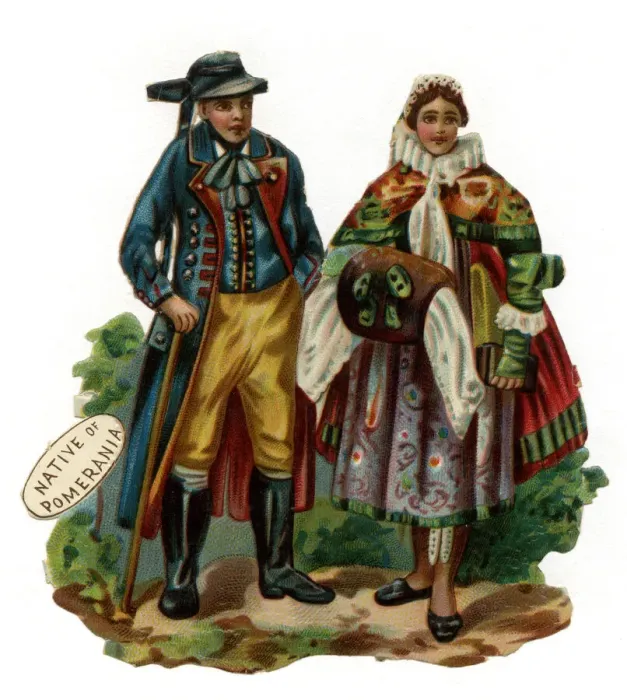 Framed Print : Victorian scrap, natives of Pomerania Framed Print : Victorian scrap, natives of Pomerania