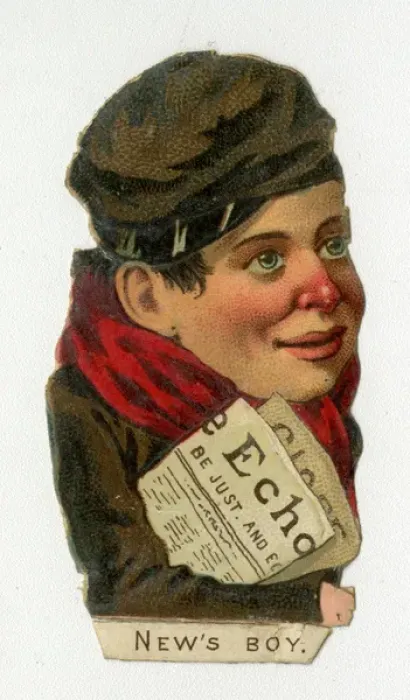 Framed Print : Victorian Scrap -- News Boy Framed Print : Victorian Scrap -- News Boy