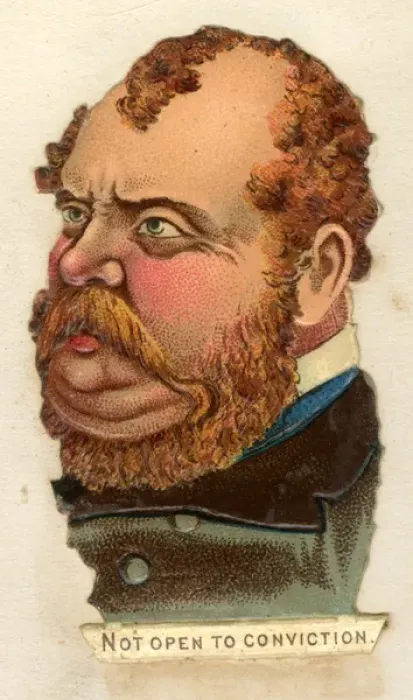 Framed Print : Victorian Scrap - Political Types - Not Open to Conviction Framed Print : Victorian Scrap - Political Types - Not Open to Conviction