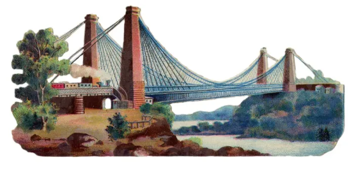Framed Print : Victorian scrap, Railway Bridge