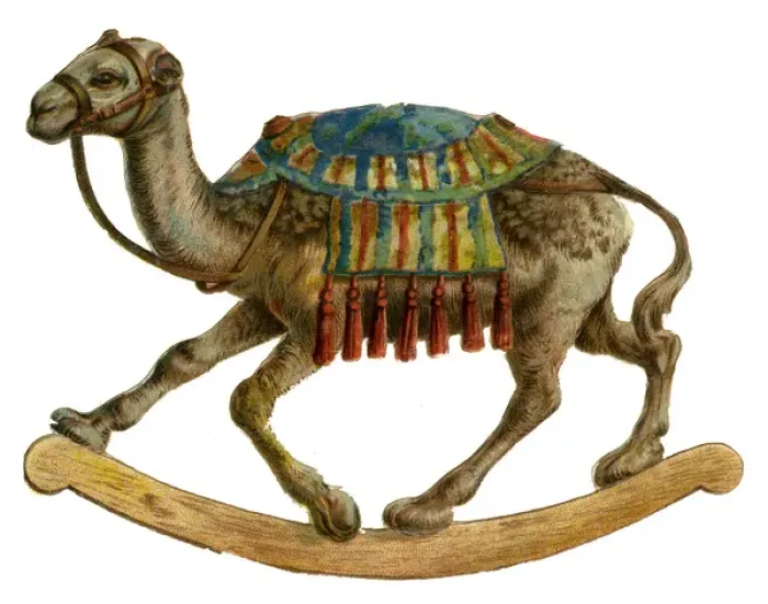 Framed Print : Victorian Scrap - Rocking Camel Framed Print : Victorian Scrap - Rocking Camel
