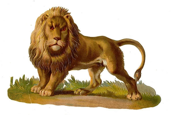 Victorian scrap, standing lion