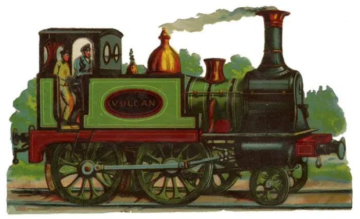 Framed Print : Victorian Scrap, steam engine Framed Print : Victorian Scrap, steam engine