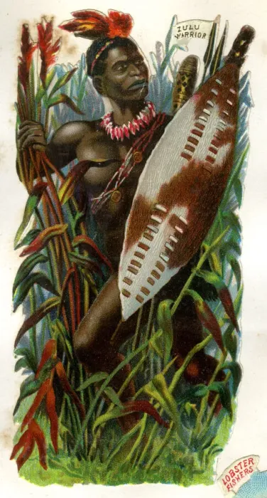 Framed Print : Victorian Scrap, Zulu Warrior Framed Print : Victorian Scrap, Zulu Warrior