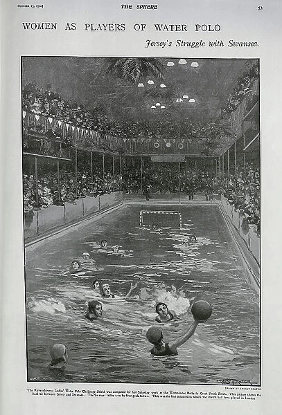 Victorian women playing water polo