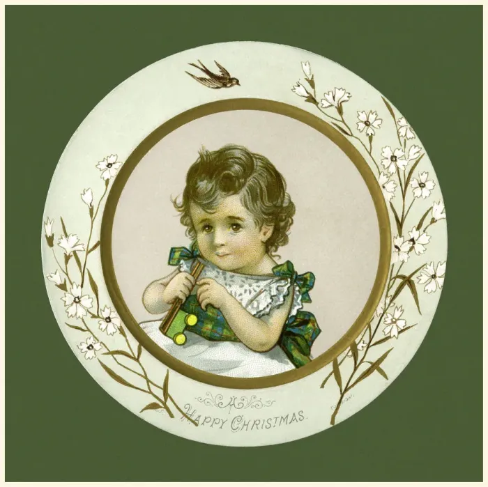 Framed Print : Victorian Xmas card