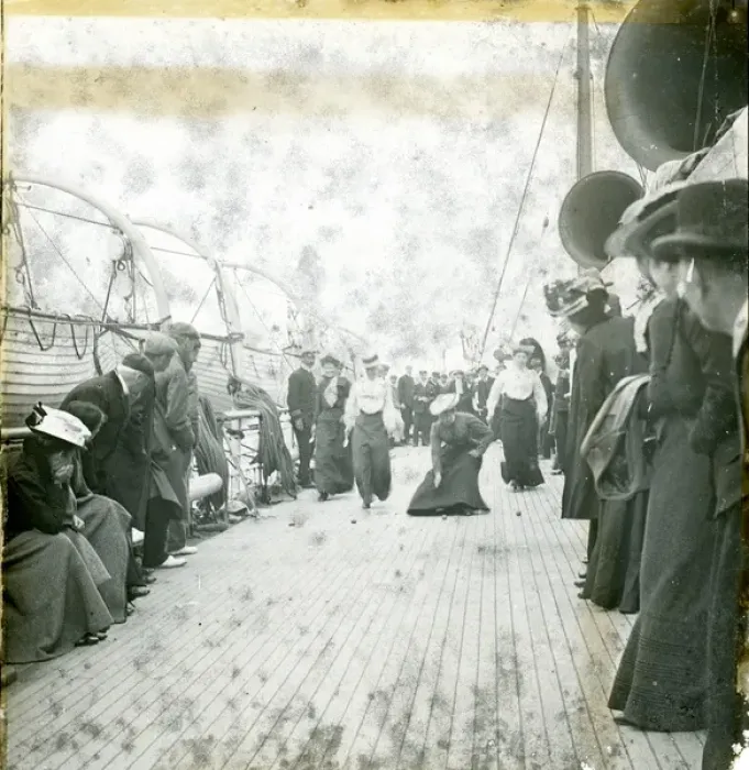 Framed Print : Victorians Playing Marbles on Deck of Ship Framed Print : Victorians Playing Marbles on Deck of Ship