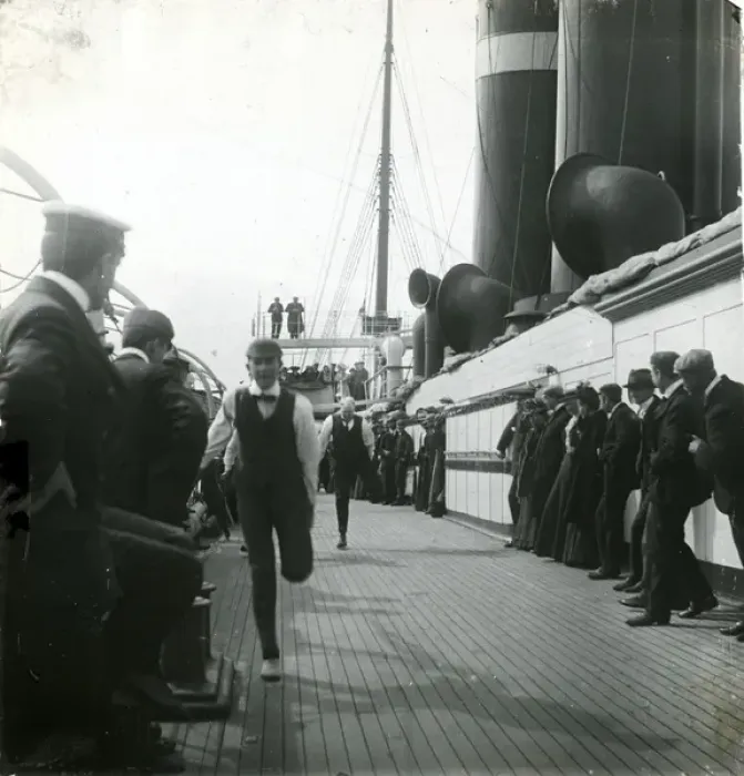 Framed Print : Victorians Racing on Deck of Ship Framed Print : Victorians Racing on Deck of Ship