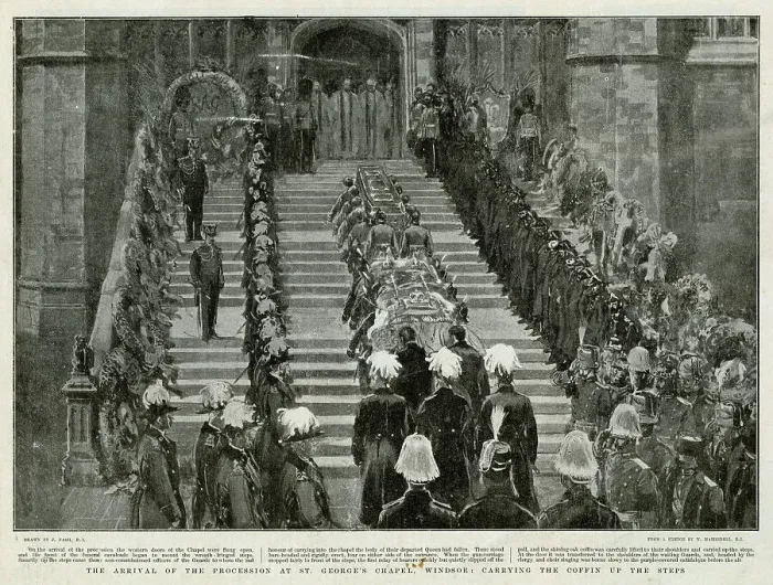 Framed Print : Victoria's funeral arrival at St George's Chapel Windsor Framed Print : Victoria's funeral arrival at St George's Chapel Windsor