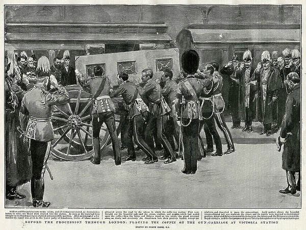 Victoria's funeral, placing coffin Victoria Station