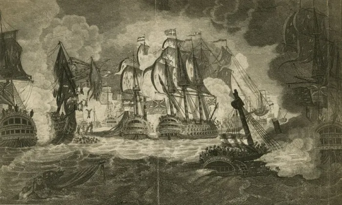 Framed Print : Victory of Admiral Earl Howe over the French Fleet Framed Print : Victory of Admiral Earl Howe over the French Fleet