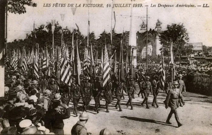 Framed Print : Victory Celebrations, Paris - 14th July 1919 - Americans Framed Print : Victory Celebrations, Paris - 14th July 1919 - Americans
