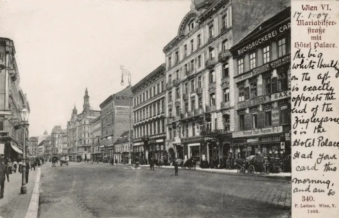 Framed Print : Vienna, Austria - Mariahilferstrasse and the Palace Hotel Framed Print : Vienna, Austria - Mariahilferstrasse and the Palace Hotel