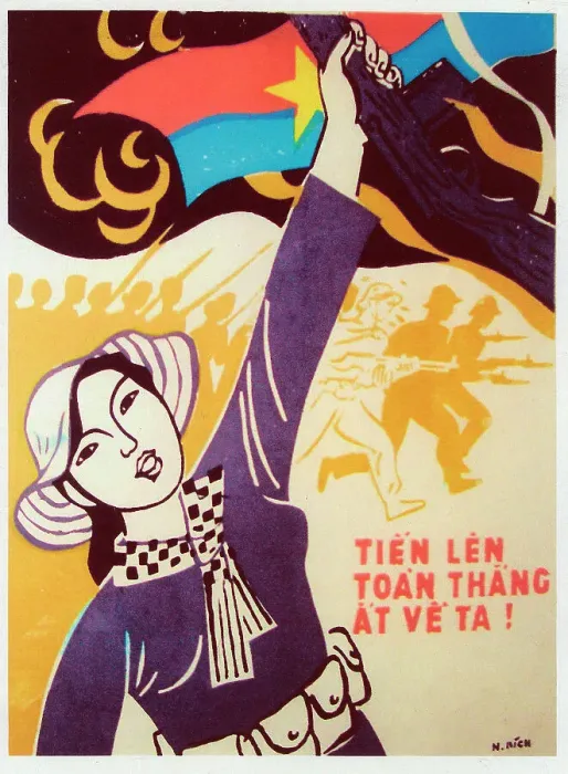 Framed Print : Vietnamese Patriotic Poster - Advance to Victory! Framed Print : Vietnamese Patriotic Poster - Advance to Victory!