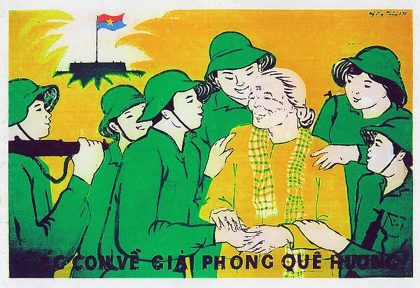 Vietnamese Patriotic Poster - Liberating their homeland