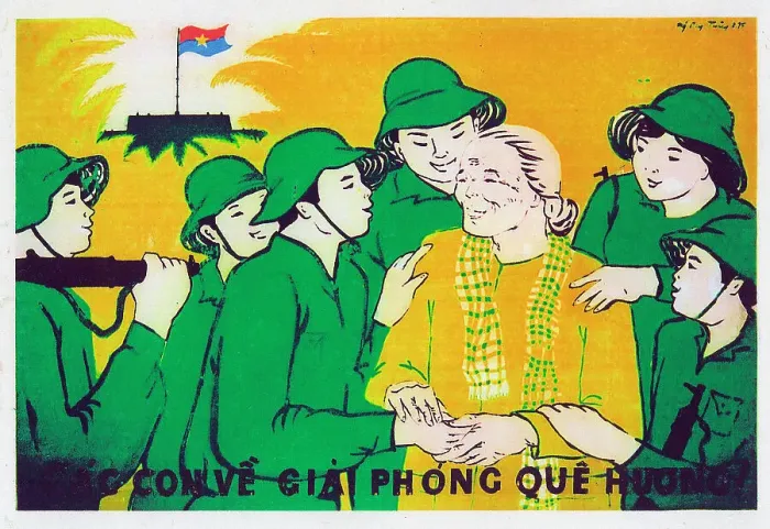 Framed Print : Vietnamese Patriotic Poster - Liberating their homeland Framed Print : Vietnamese Patriotic Poster - Liberating their homeland