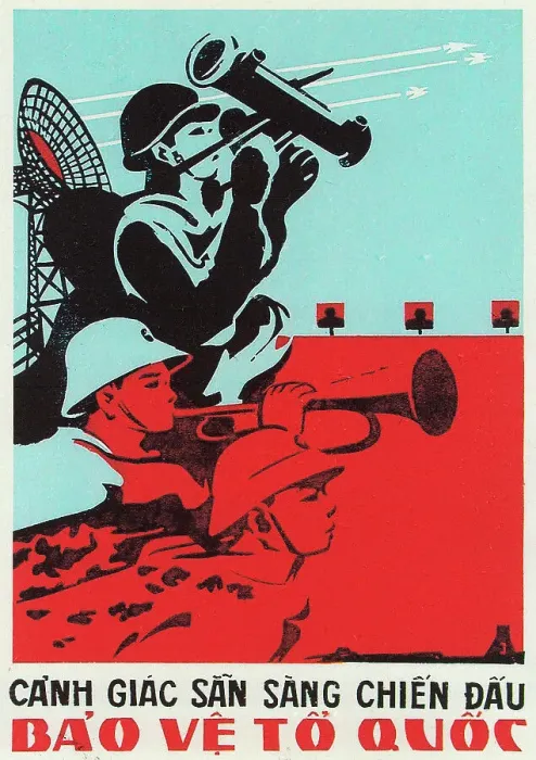 Framed Print : Vietnamese Patriotic Poster - Vigilant and ready Framed Print : Vietnamese Patriotic Poster - Vigilant and ready