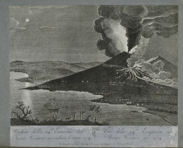 Framed Print : View of the 24th eruption of Mount Vesuvius, 1754 Framed Print : View of the 24th eruption of Mount Vesuvius, 1754
