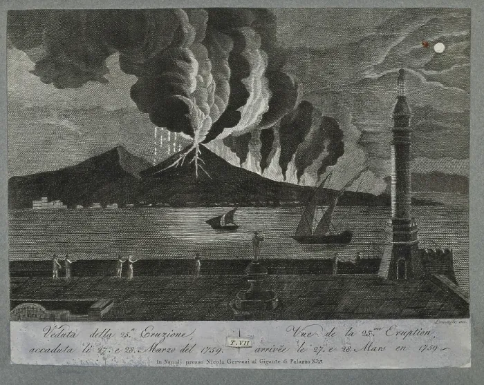 Framed Print : View of the 25th eruption of Mount Vesuvius Framed Print : View of the 25th eruption of Mount Vesuvius