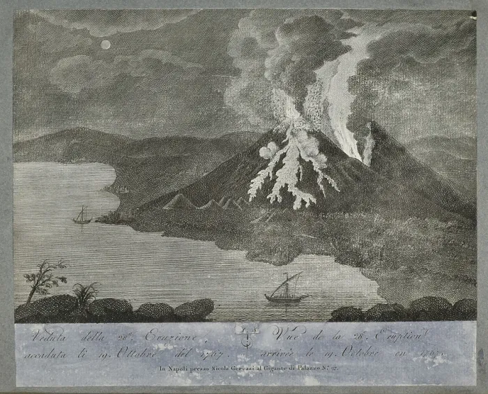 Framed Print : View of 28th eruption of Mount Vesuvius, 19 October 1767 Framed Print : View of 28th eruption of Mount Vesuvius, 19 October 1767