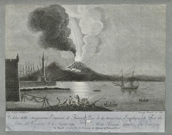 Framed Print : View of the 30th eruption of Mount Vesuvius, 8 August 1779 Framed Print : View of the 30th eruption of Mount Vesuvius, 8 August 1779