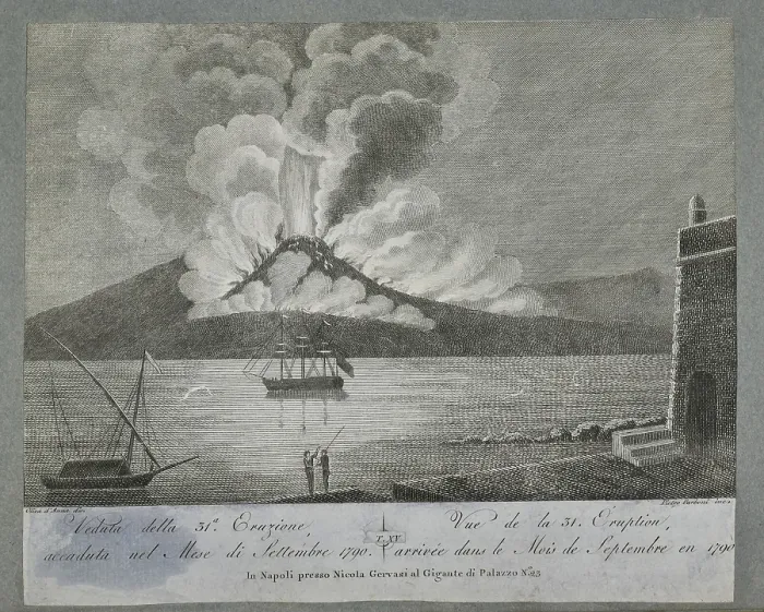 Framed Print : View of 31st eruption of Mount Vesuvius, September 1790 Framed Print : View of 31st eruption of Mount Vesuvius, September 1790