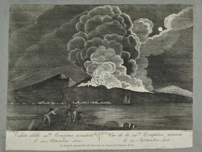 Framed Print : View of the 34th eruption - September 1810 Framed Print : View of the 34th eruption - September 1810