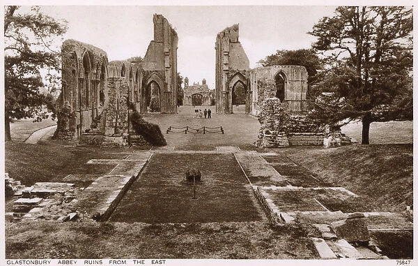 View of Abbey ruins, Glastonbury, Somerset