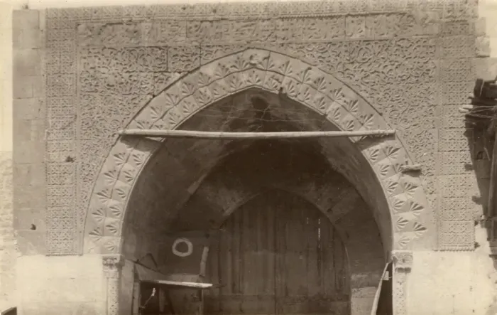 Framed Print : View of Aleppo - Ornamental stonework over an archway Framed Print : View of Aleppo - Ornamental stonework over an archway