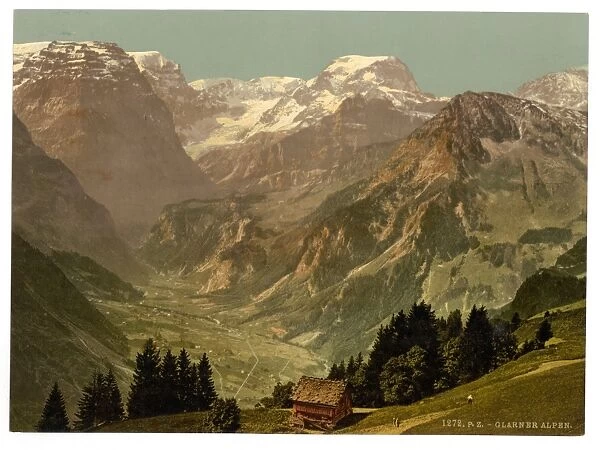 View of the Alps of Glarus (Selbsanft, Piz Urlu, Todi, etc. )